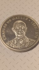 Médaille Charles De Gaulle (1890/1970), Cuivre Plaqué Argent, Rare 5555...