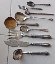 LOT ancienne argenterie louche, cuillère, service et autres