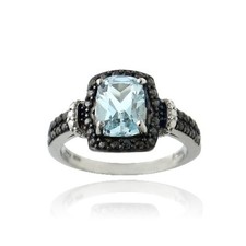 925 Argent 1.9ct Topaze Bleu &