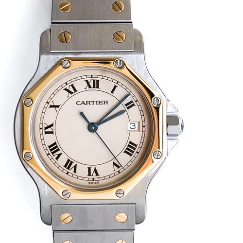 Cartier santos octagon date - octagon, lm