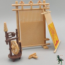 Playmobil lote telar-tapiz-hilandera-rueca-costurera medieval-sastreria-alfombra