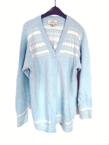 Gilet long bleu - gilet,