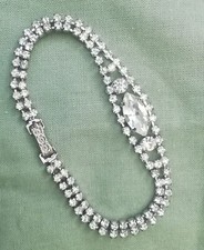 Bracelet Vintage strass blancs  rivière de diamants années  70