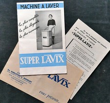 Livret feuillets documentation et notice machine à Laver Super-Lavix années 50