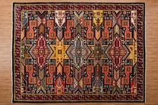 Indien Multicolore Laine Zone Tapis 2.7x3.7m Bohème Floral Tapis Main Noué