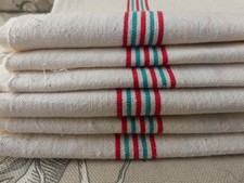 6  Torchons ancien métis coton lin Basques 52,5cmX54cm Cuisine Chic 