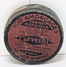 Ancienne boite métal amorçages Gévélot Socièté Françaises des munitions