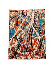 Jackson Pollock tapis tapisserie moderne contemporain noues main en laine XXe