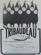 PUBLICITE TRIBAUDEAU MONTRE GOUSSET REVEIL PENDULE ORFEVRERIE NAIN DE 1926 AD