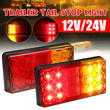 2PCS Feux Arriere 12V/24V 12 LED Lampes Stop REMORQUE CAMION FOURGON CARAVANE