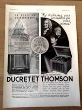 Publicité de 1937 - DUCRETET THOMSON Electrophone + WATERMAN cartouche - 1902