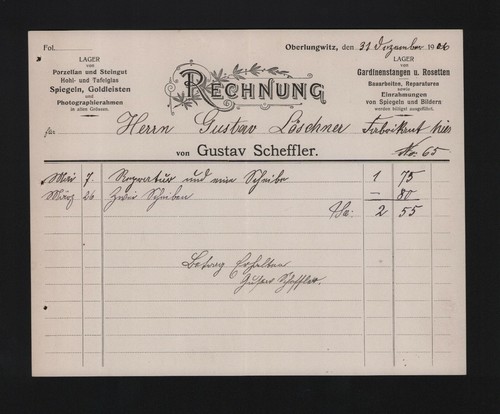Oberlungwitz invoice 1906 - oberlungwitz,,