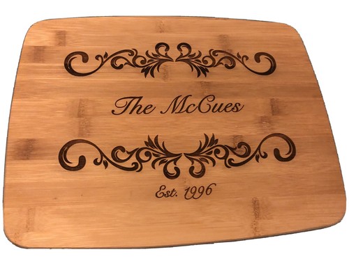 Laser engraved bamboo wood - engraved,