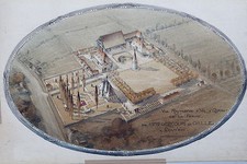 DALLE DOUVRIN "Vue perspective à vol d'oiseau de la ferme Delecourt et Dalle"