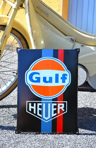 Plaque émaillée gulf - émaillée,