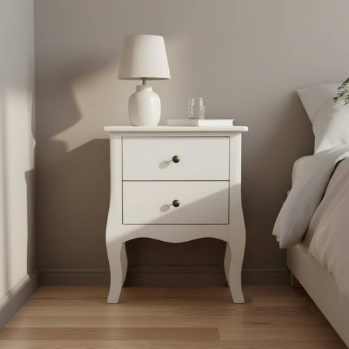 Table chevet blanche poignées - table,