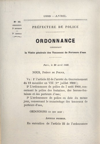 Paris police des porteurs - police,