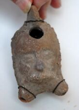 Lampe huile ancienne ,  terre cuite  anthropomorphe