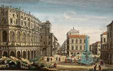 THEATRE MARCELLUS ROME Italie VUE OPTIQUE Gravure Moithey 1750
