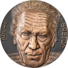 [#399059] France, Medal, André Breton, Bronze, Torcheux, MS