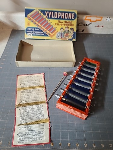 Vintage metal xylophone with - metal,
