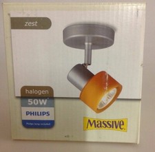 Massive Applique Zest 54240/53/10 Acier Et Verre Orange ! Spot Muraux ! Neuf
