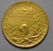 Médaille de table - 1929 Saint Hubert Club France LASSEAU garde particulier d=36