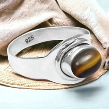 Tigre Eye Gemme 925 Argent
