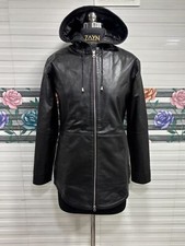 Veste longue en cuir