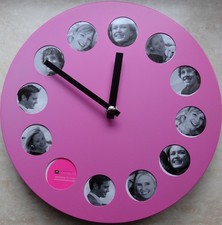 HORLOGE - MURALE OU A POSER - NEUF - ROSE - À PERSONNALISER