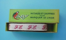 Ancien ruban initiales tissé