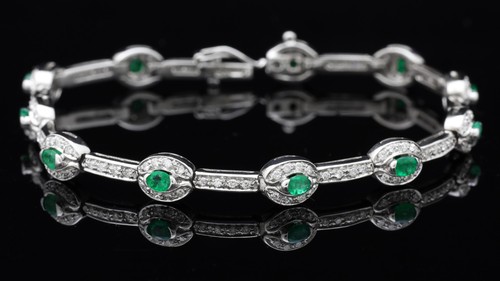 Bracelet tennis blanc - or,