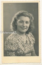 Vintage photo - beautiful woman in flower dress portrait