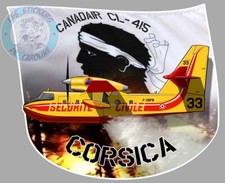 STICKER POMPIERS DE CORSE Canadair CL 415 CORSICA MAURE AUTOCOLLANT AVION PE095