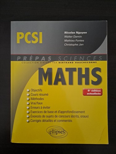 Mathématiques pcsi prépas - pcsi,
