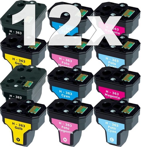 12x cartouche pour - cartouche, hp-363