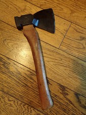 ANCIEN HACHE de FORESTIER FER FORGé 1900-50 manche-LORRAINE-assymétrique