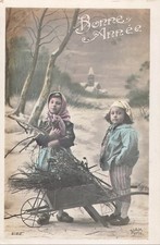 CP BONNE ANNEE PETITE FILLE