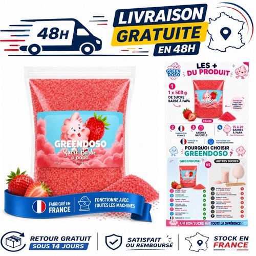 Sucre barbe papa - papa, fraise