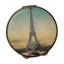 Ancien Poudrier Souvenir de la Tour Eiffel Paris Art Déco 1930