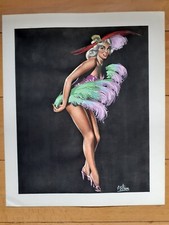 Lithographie ASLAN pin up années 60 beau papier