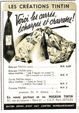 publicité ECHARPES ET CRAVATES   " TINTIN "    1960  ( 1 )