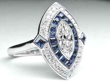 Bague double halo en argent