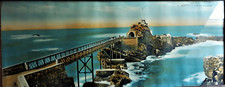 BIARRITZ - Photo colorisée panoramique ancienne -  55cm / 22,5 cm - Chromo