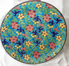 Ancienne assiette en émaux de Longwy ancienne signature diamètre 18,5 cm