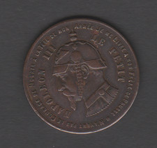 10 CTM PIECE SATIRIQUE FRAPPEE SOUS LA COMMUNE 1870/71 NAPOLEON III SUP/FDC