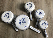 Belle Série de 5 casseroles Porcelaine Paris Aluminite Modèle "Vielle Chine"
