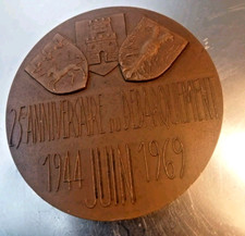 MÉDAILLE COMMÉMORATIVE EN BRONZE DU 25ème ANNIVERSAIRE DU DÉBARQUEMENT