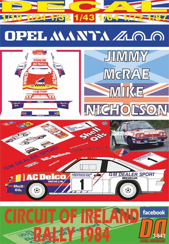 Decal opel manta 400 jimmy - manta,