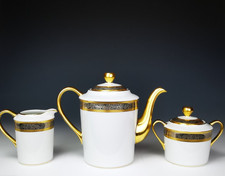 Bernardaud "Vulcain" - Service à Thé / Café - Incrustation Or Et Platine